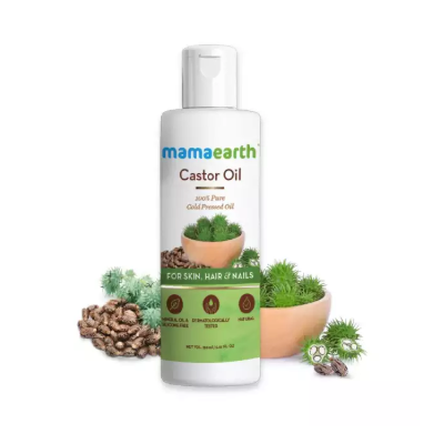 mamaearth Castor Oil for Healthier Skin, Hair and Nails with 100% Pure and Natural Cold-Pressed Oil, 150ml